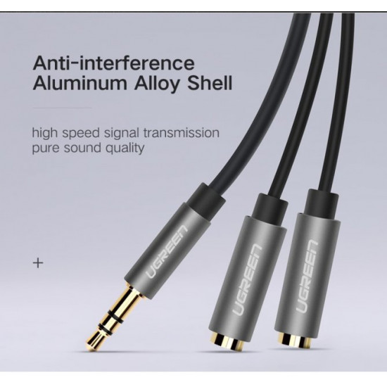 Cable UGREEN AV123 3.5mm Stereo Audio Splitter Cable with Braid 20cm White (10780) Cable UGREEN AV123 3.5mm Stereo Audio Splitter Cable with Braid 20cm White (10780)
