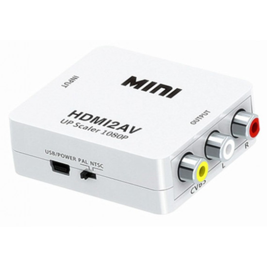 Конвертер HDMI2AV адаптер HDMI->тюльпаны, AV, HDMI2RCA преобразователь, адаптер (537254854) Белый Конвертер HDMI2AV адаптер HDMI->тюльпаны, AV, HDMI2RCA преобразователь, адаптер (537254854) Белый