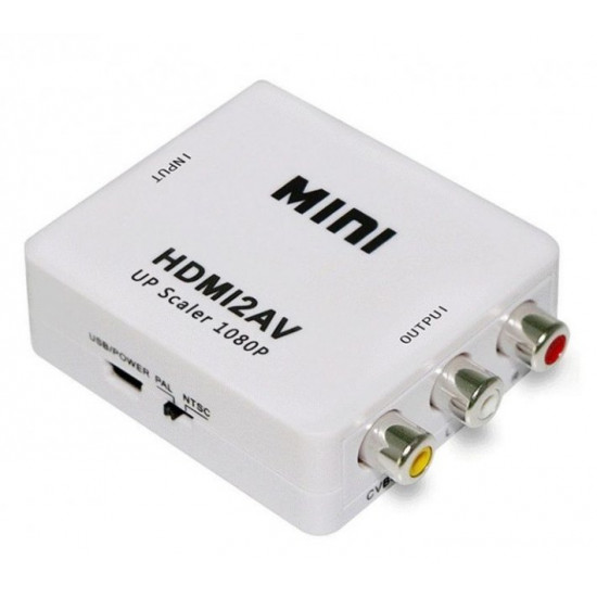 Конвертер HDMI2AV адаптер HDMI->тюльпаны, AV, HDMI2RCA преобразователь, адаптер (537254854) Белый Конвертер HDMI2AV адаптер HDMI->тюльпаны, AV, HDMI2RCA преобразователь, адаптер (537254854) Белый