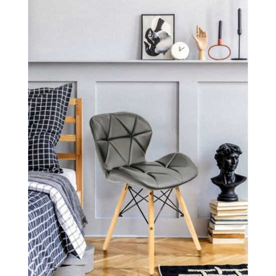 Стілець JUMI Scandinavian Design (еко-шкіра) Grey Стілець JUMI Scandinavian Design (еко-шкіра) Grey