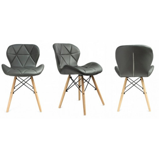Стілець JUMI Scandinavian Design (еко-шкіра) Grey Стілець JUMI Scandinavian Design (еко-шкіра) Grey