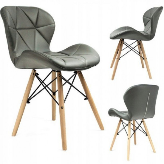 Стілець JUMI Scandinavian Design (еко-шкіра) Grey Стілець JUMI Scandinavian Design (еко-шкіра) Grey
