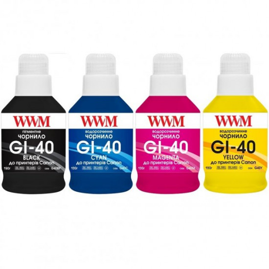 Чернила для Canon PIXMA G5040 WWM 4х140г G40SET4 Чернила для Canon PIXMA G5040 WWM 4х140г G40SET4