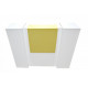 Reception desk with cabinet and lighting TECHNOFURNITURE COLUMNS 1200x1200x488 mm White-yellow (25130)