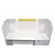Reception desk with cabinet and lighting TECHNOFURNITURE COLUMNS 1200x1200x488 mm White-yellow (25130)