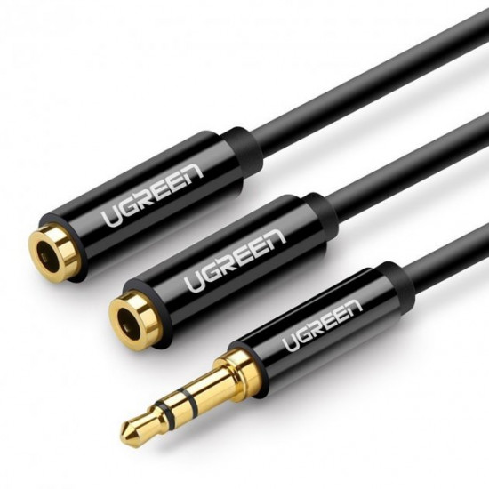 Cable UGREEN AV134 3.5mm Male to 2 Female Audio Cable 20cm Black (20816) Cable UGREEN AV134 3.5mm Male to 2 Female Audio Cable 20cm Black (20816)