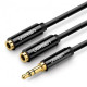 Cable UGREEN AV134 3.5mm Male to 2 Female Audio Cable 20cm Black (20816) Cable UGREEN AV134 3.5mm Male to 2 Female Audio Cable 20cm Black (20816)