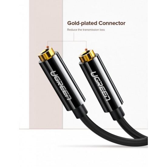 Cable UGREEN AV134 3.5mm Male to 2 Female Audio Cable 20cm Black (20816) Cable UGREEN AV134 3.5mm Male to 2 Female Audio Cable 20cm Black (20816)