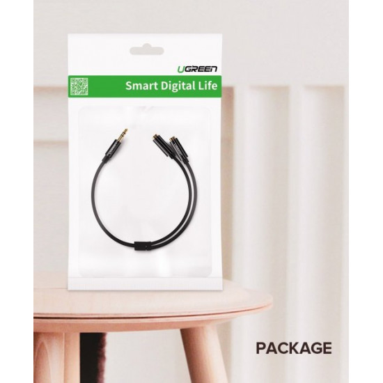 Cable UGREEN AV134 3.5mm Male to 2 Female Audio Cable 20cm Black (20816) Cable UGREEN AV134 3.5mm Male to 2 Female Audio Cable 20cm Black (20816)