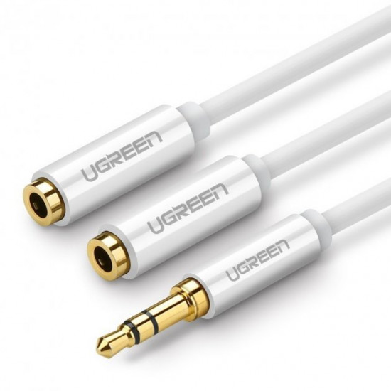 Cable UGREEN AV134 3.5mm Male to 2 Female Audio Cable 20cm White (10739) Cable UGREEN AV134 3.5mm Male to 2 Female Audio Cable 20cm White (10739)