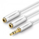 Cable UGREEN AV134 3.5mm Male to 2 Female Audio Cable 20cm White (10739) Cable UGREEN AV134 3.5mm Male to 2 Female Audio Cable 20cm White (10739)