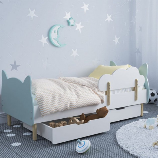 Children's bed Cat KidsBunkBed blue color 1164x770x650 MD- 1227 Children's bed Cat KidsBunkBed blue color 1164x770x650 MD- 1227