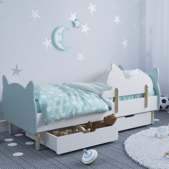 Children's bed Cat KidsBunkBed blue color 1164x770x650 MD- 1228 Children's bed Cat KidsBunkBed blue color 1164x770x650 MD- 1228