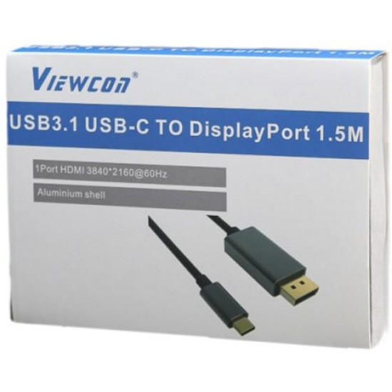 Адаптер-перехідник Viewcon USB-C на DisplayPort 1.5 м Black (TE392) Адаптер-перехідник Viewcon USB-C на DisplayPort 1.5 м Black (TE392)