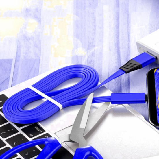 Провід зарядне, яке можна різати USB Micro USB для заряджання, синє Провід зарядне, яке можна різати USB Micro USB для заряджання, синє