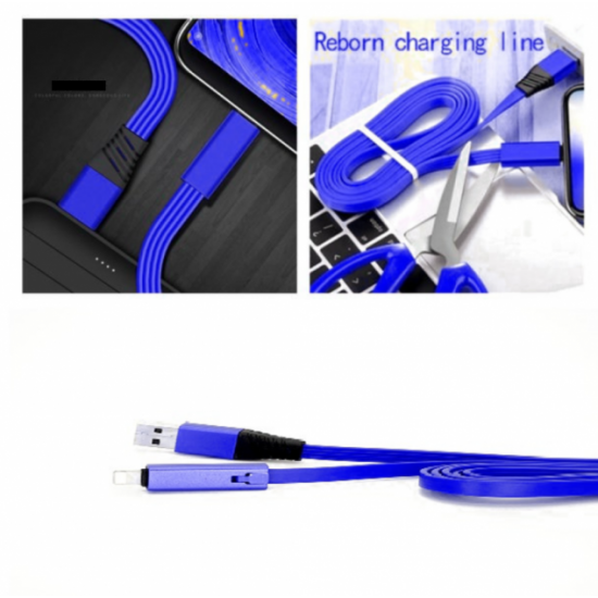 Провід зарядне, яке можна різати USB Micro USB для заряджання, синє Провід зарядне, яке можна різати USB Micro USB для заряджання, синє