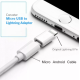 Перехідник з Micro USB мама на Iphone lightning тато, хром Перехідник з Micro USB мама на Iphone lightning тато, хром
