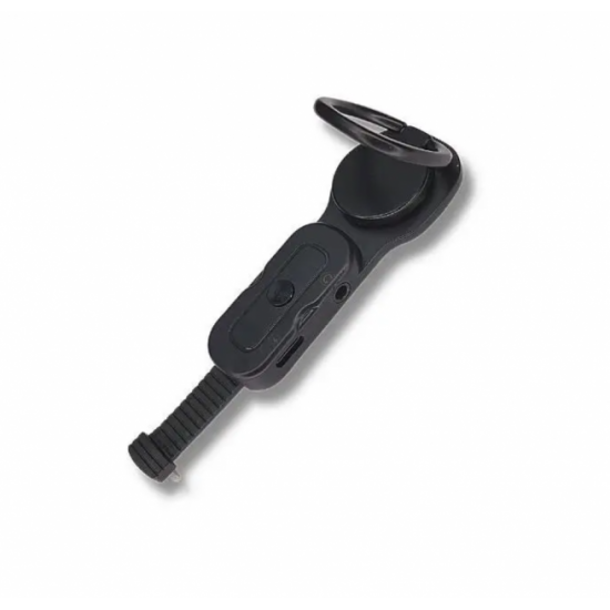 Adapter for Apple iPhone with lightning+3.5MM connectors JH-L35, holder ring, black Adapter for Apple iPhone with lightning+3.5MM connectors JH-L35, holder ring, black