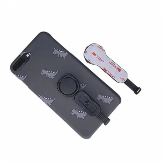 Adapter for Apple iPhone with lightning+3.5MM connectors JH-L35, holder ring, black Adapter for Apple iPhone with lightning+3.5MM connectors JH-L35, holder ring, black