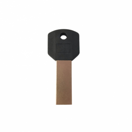 Stylish OTG adapter for Apple iPhone with Lightning + Lightning connectors, key-shaped, gold Stylish OTG adapter for Apple iPhone with Lightning + Lightning connectors, key-shaped, gold