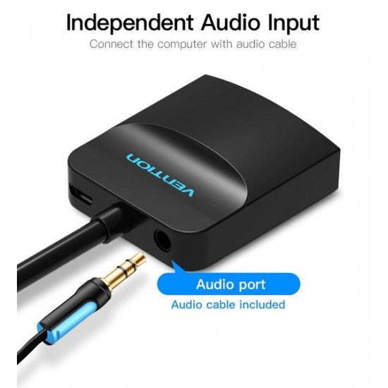 Перехідник Vention VGA-HDMI, 0.2 m, зі звуком та живленням (ACNBB) Перехідник Vention VGA-HDMI, 0.2 m, зі звуком та живленням (ACNBB)