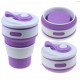 Collapsible silicone cup with sealed lid and drinking bowl 350 ml (2092) Collapsible silicone cup with sealed lid and drinking bowl 350 ml (2092)