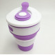 Collapsible silicone cup with sealed lid and drinking bowl 350 ml (2092) Collapsible silicone cup with sealed lid and drinking bowl 350 ml (2092)
