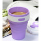 Collapsible silicone cup with sealed lid and drinking bowl 350 ml (2092) Collapsible silicone cup with sealed lid and drinking bowl 350 ml (2092)
