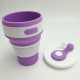 Collapsible silicone cup with sealed lid and drinking bowl 350 ml (2092) Collapsible silicone cup with sealed lid and drinking bowl 350 ml (2092)