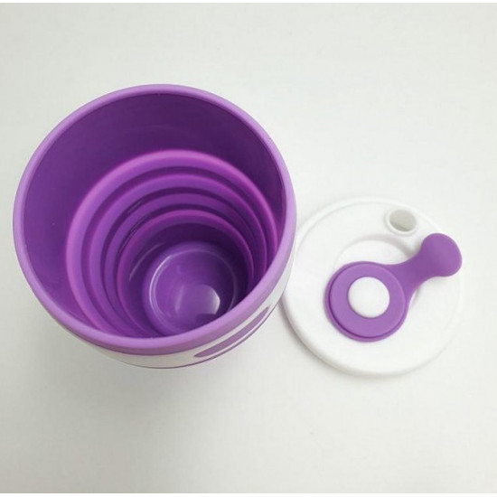 Collapsible silicone cup with sealed lid and drinking bowl 350 ml (2092) Collapsible silicone cup with sealed lid and drinking bowl 350 ml (2092)