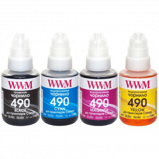 Чернила для Canon PIXMA G2010 WWM 4х140г C490SET4 Чернила для Canon PIXMA G2010 WWM 4х140г C490SET4