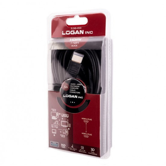 Кабель Logan HDMI - HDMI v1.4, 5.0m (EL248-0500)