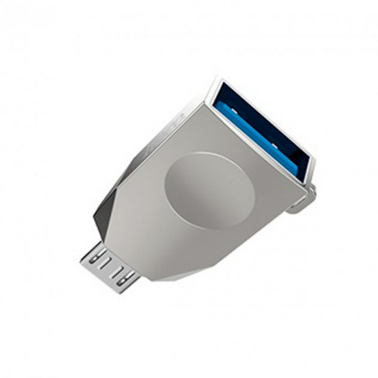 Адаптер переходник Hoco UA10 USB to Micro USB OTG USB3.0 Silver (UA10) Адаптер переходник Hoco UA10 USB to Micro USB OTG USB3.0 Silver (UA10)