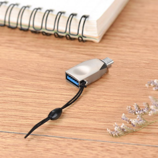 Адаптер переходник Hoco UA10 USB to Micro USB OTG USB3.0 Silver (UA10) Адаптер переходник Hoco UA10 USB to Micro USB OTG USB3.0 Silver (UA10)