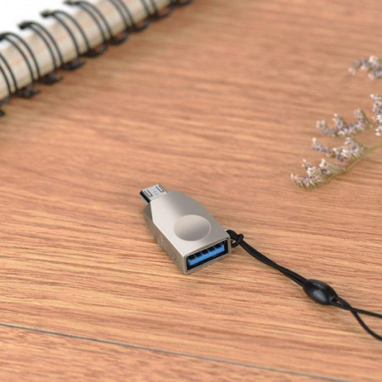 Адаптер переходник Hoco UA10 USB to Micro USB OTG USB3.0 Silver (UA10) Адаптер переходник Hoco UA10 USB to Micro USB OTG USB3.0 Silver (UA10)