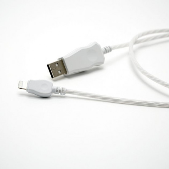 Phone charging cable with LED backlight Iphone lightning 8pin - USB 3.0 white Phone charging cable with LED backlight Iphone lightning 8pin - USB 3.0 white