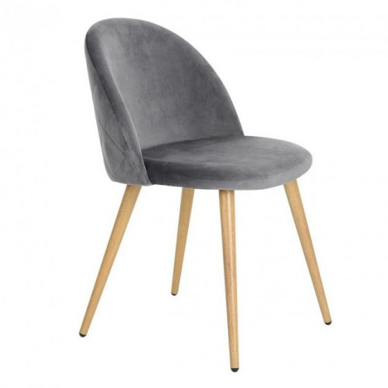 Upholstered chair Anri SDM-Group metal legs, gray velor Upholstered chair Anri SDM-Group metal legs, gray velor