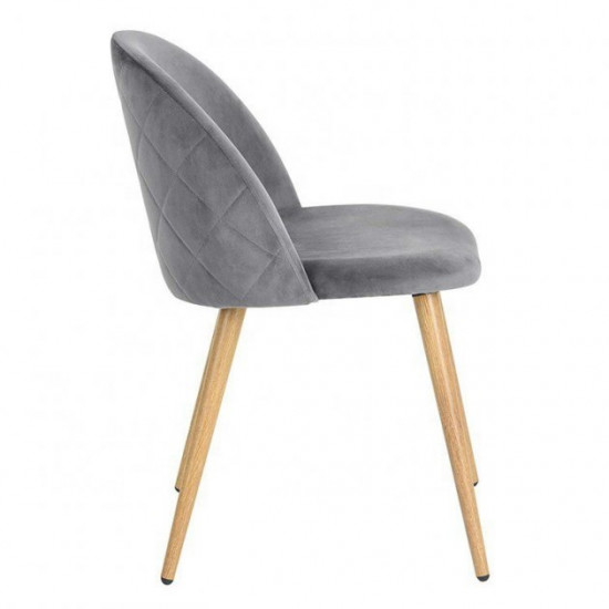 Upholstered chair Anri SDM-Group metal legs, gray velor Upholstered chair Anri SDM-Group metal legs, gray velor
