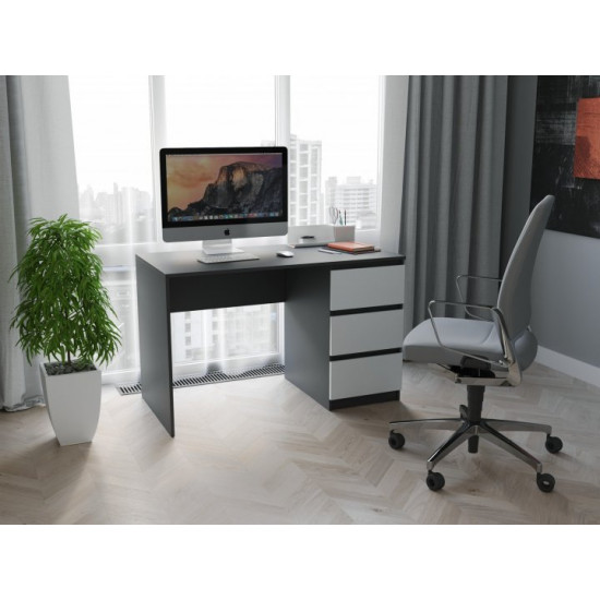 Computer table Moreli T-224 W1200 mm/ H755 mm/ D600 mm Anthracite-White Computer table Moreli T-224 W1200 mm/ H755 mm/ D600 mm Anthracite-White