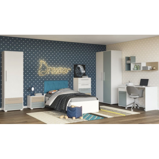 Desk Svit Mebliv Twist 1280*600*760 made of chipboard, color White + Cold blue Desk Svit Mebliv Twist 1280*600*760 made of chipboard, color White + Cold blue