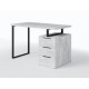 Computer desk, writing desk in loft style, with three drawers concrete W1200|H760|D600 Computer desk, writing desk in loft style, with three drawers concrete W1200|H760|D600