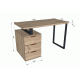 Computer desk, writing desk in loft style, with three drawers concrete W1200|H760|D600 Computer desk, writing desk in loft style, with three drawers concrete W1200|H760|D600