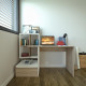 Computer desk with shelves and a drawer on the left, Sonoma oak/white shelves W1450|H1116|D516 Computer desk with shelves and a drawer on the left, Sonoma oak/white shelves W1450|H1116|D516