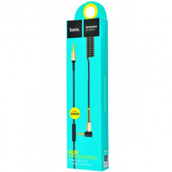Кабель AUX Hoco UPA02 With Mic (2m) black Кабель AUX Hoco UPA02 With Mic (2m) black