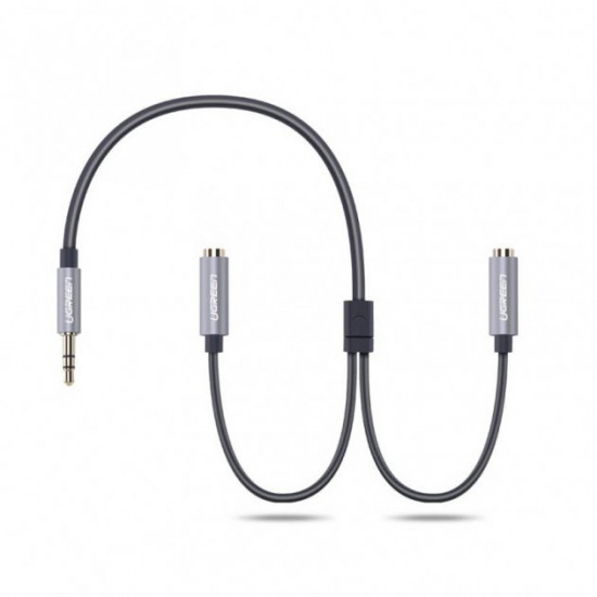AUX 3.5mm splitter/splitter Ugreen AV123 audio cable (Black with silver, 20cm) AUX 3.5mm splitter/splitter Ugreen AV123 audio cable (Black with silver, 20cm)
