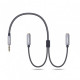 AUX 3.5mm splitter/splitter Ugreen AV123 audio cable (Black with silver, 20cm) AUX 3.5mm splitter/splitter Ugreen AV123 audio cable (Black with silver, 20cm)