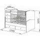 Transformable crib (cradle, nightstand, bed for a teenager, desk). Beech+chipboard. Color VANILLA