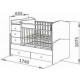 Transformable crib (cradle, teenage bed, cabinet, drawers, desk). Beech+chipboard. Transformable crib (cradle, teenage bed, cabinet, drawers, desk). Beech+chipboard.