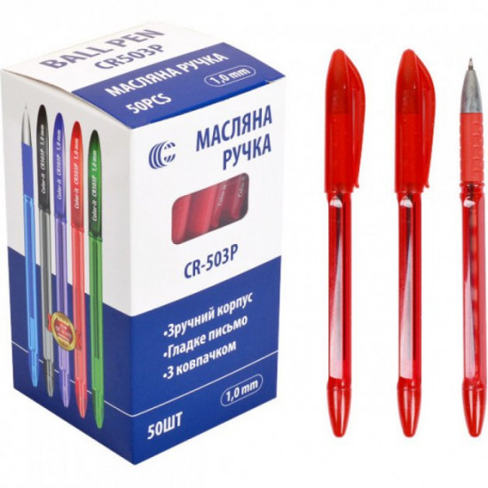 Oil ballpoint pen Color red paste 1mm art.CR503P Oil ballpoint pen Color red paste 1mm art.CR503P