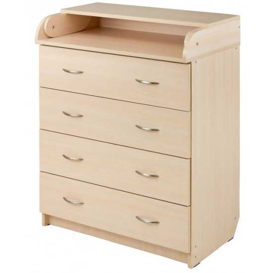 Пеленальний комод Babyroom Комод 4 тел.Big 102x80x50 дуб молочний Пеленальний комод Babyroom Комод 4 тел.Big 102x80x50 дуб молочний